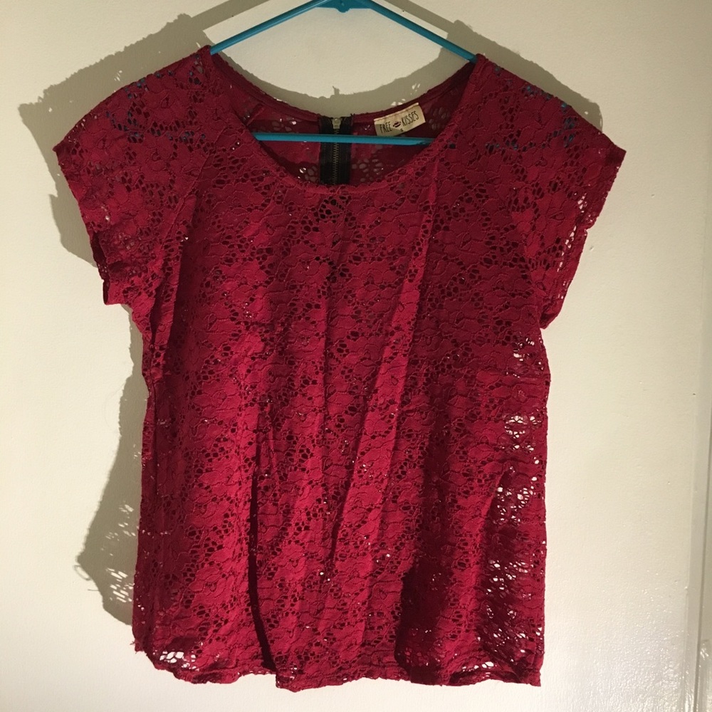 Red lace top